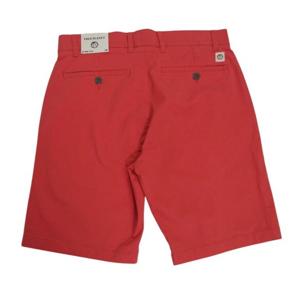 Mens Free Planet Coral Chino Shorts Size 28 Cotton/Spandex Blend, NWT. - Picture 2 of 6